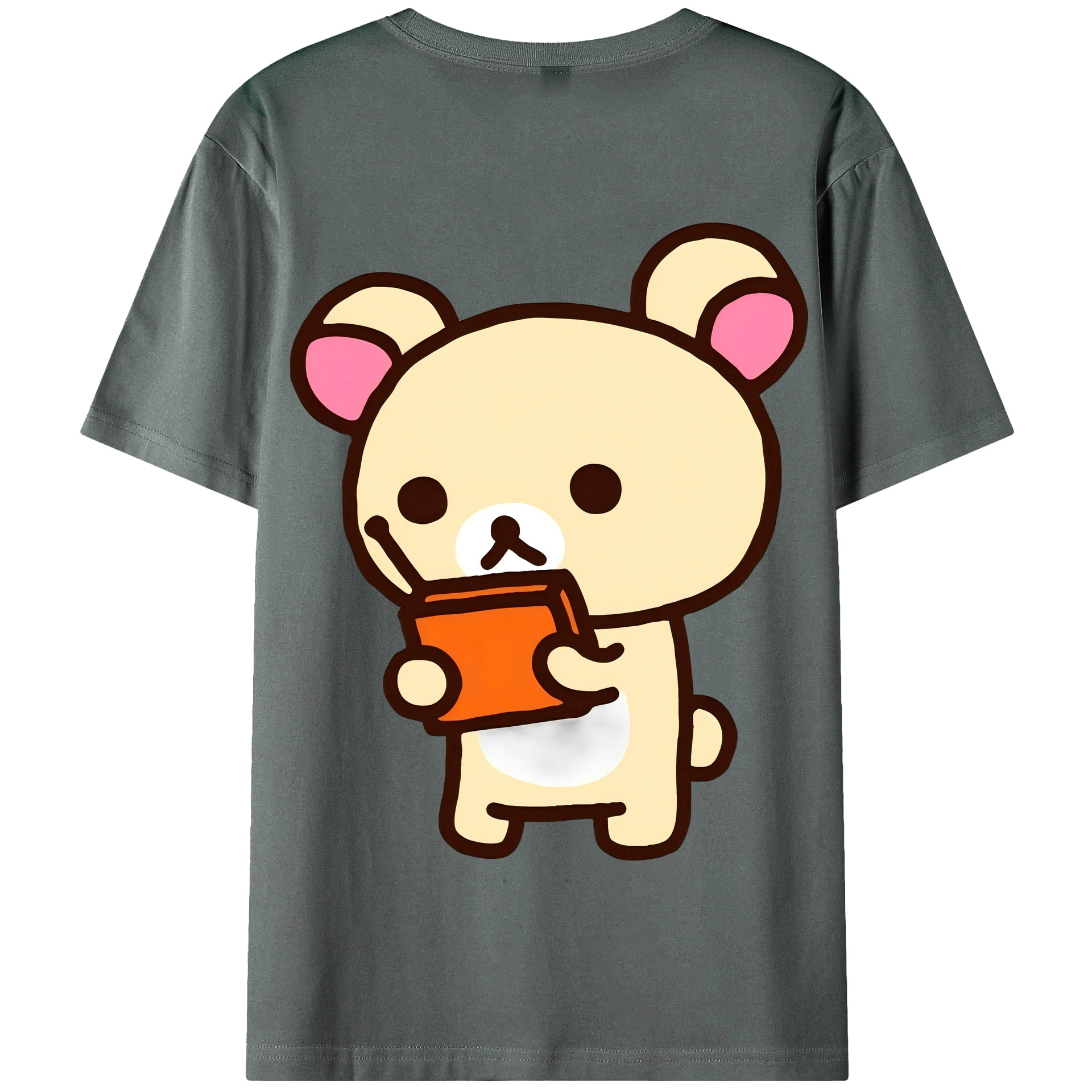 （画像用） リラックマ リラックマ キイロイトリ Rilakkuma Korilakkuma Kiiroitori 綿100％半袖Tシャツ（背面プリント）
